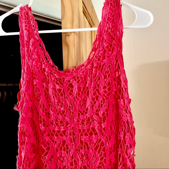 International Concepts (INC Macy’s) Peach Bodycon Lace Sheath Cotton Dress Sz 12 - Picture 2 of 13